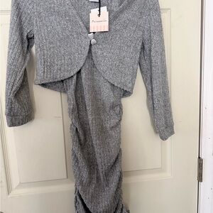 Love Squared Gray Knit Dress Set